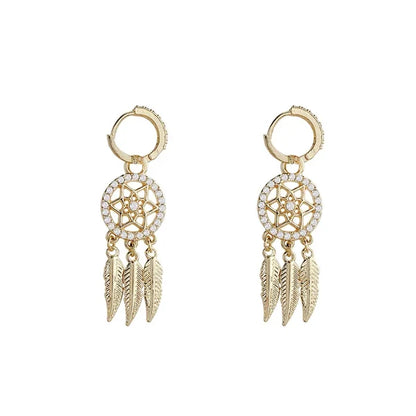 Dreamcatcher Golden Earrings