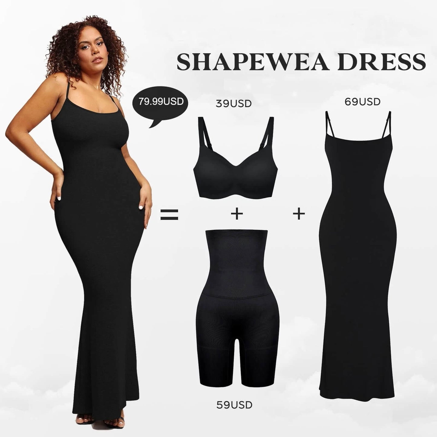 Built-In Shapewear Modal Lounge Dresses 8-in-1